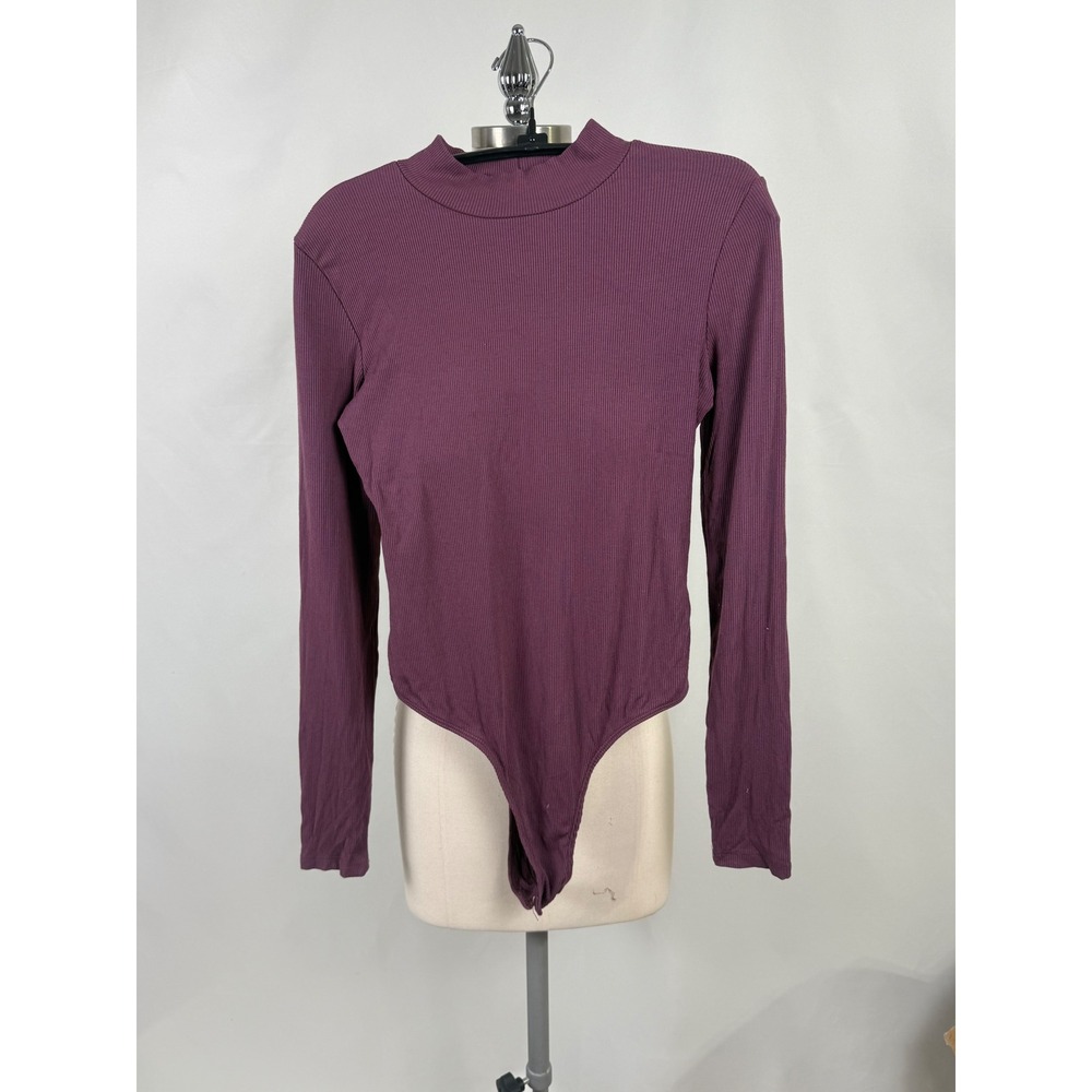Olive&Oak Womens M Ribbed Body Suit Goth Dark Feminine Staple Casual Layer